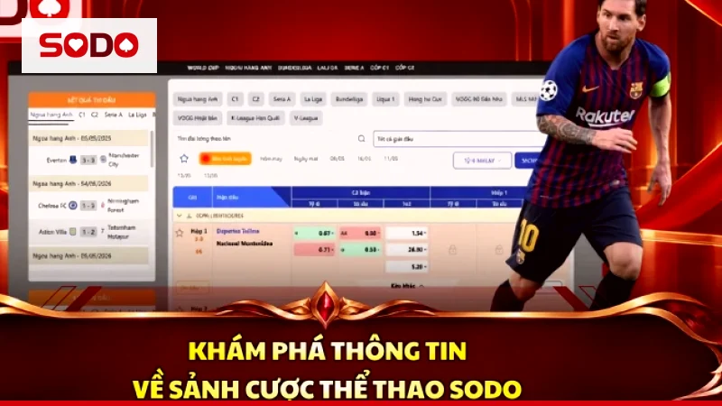 Khu vực sảnh thể thao với các trận bóng đá đang mở kèo cả hai đội ghi bàn